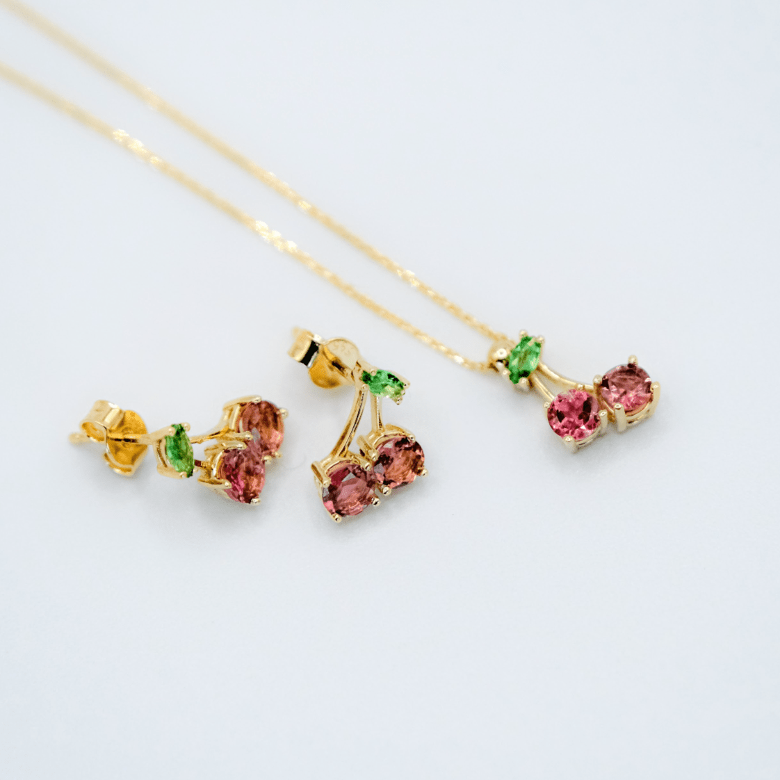 Cherry Blossom Charm Necklace - Close View