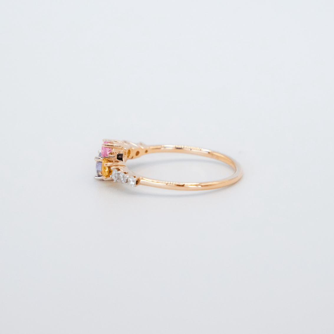 Softest Hue Pastel Sapphire Ring - Side View