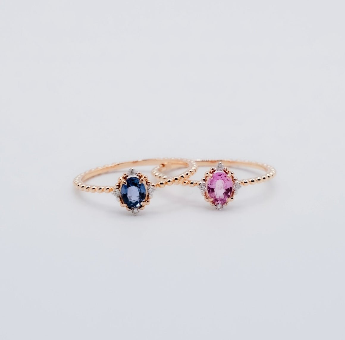 Two Aurora Tourmaline and Diamond Rings