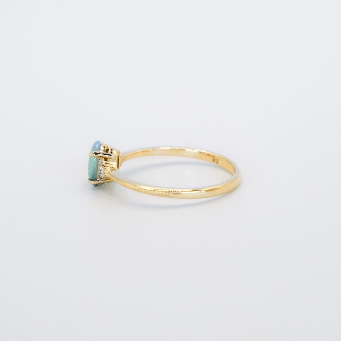 Ariel Opal and Diamond Ring - Side View