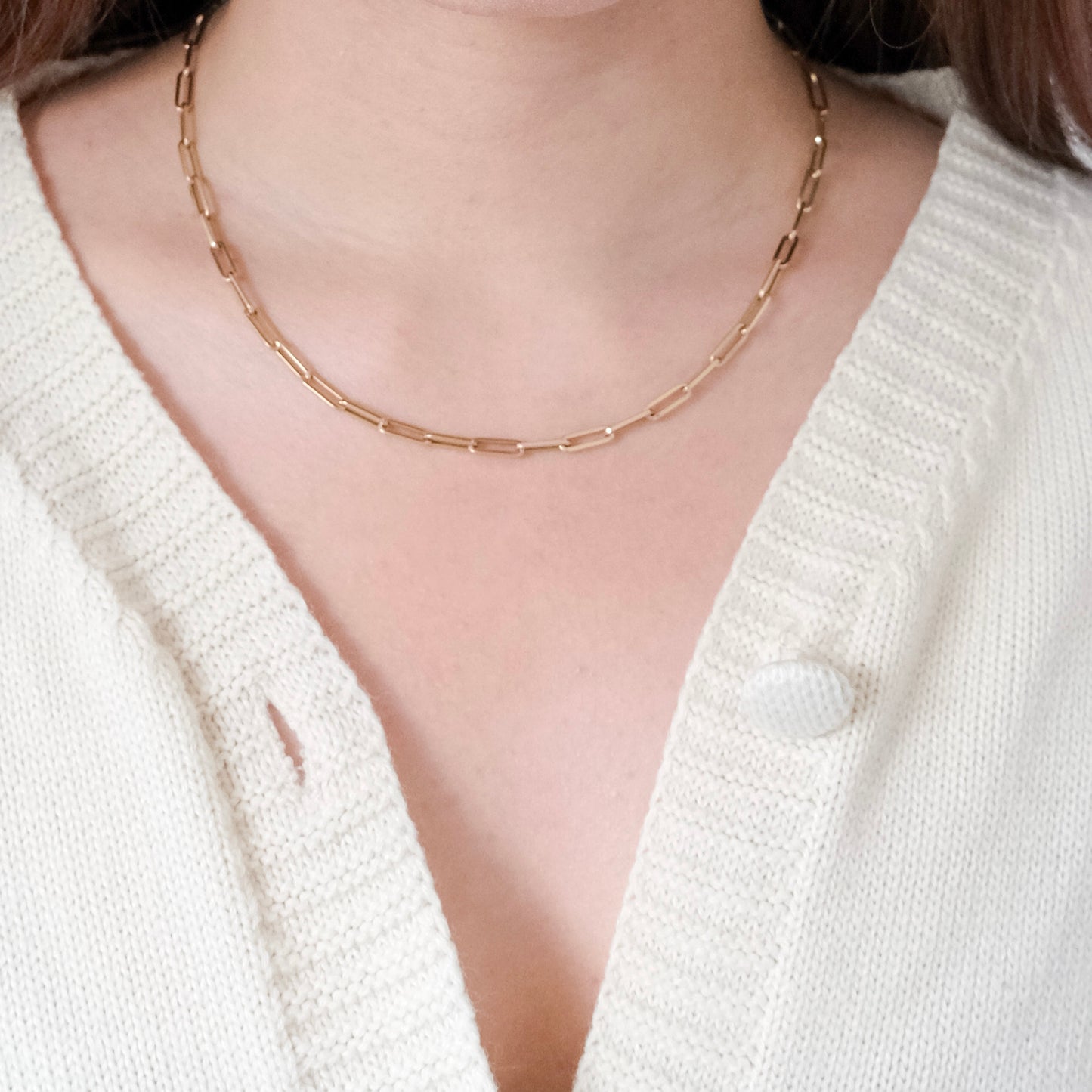 Wearing Bold Paperclip Chain Necklace