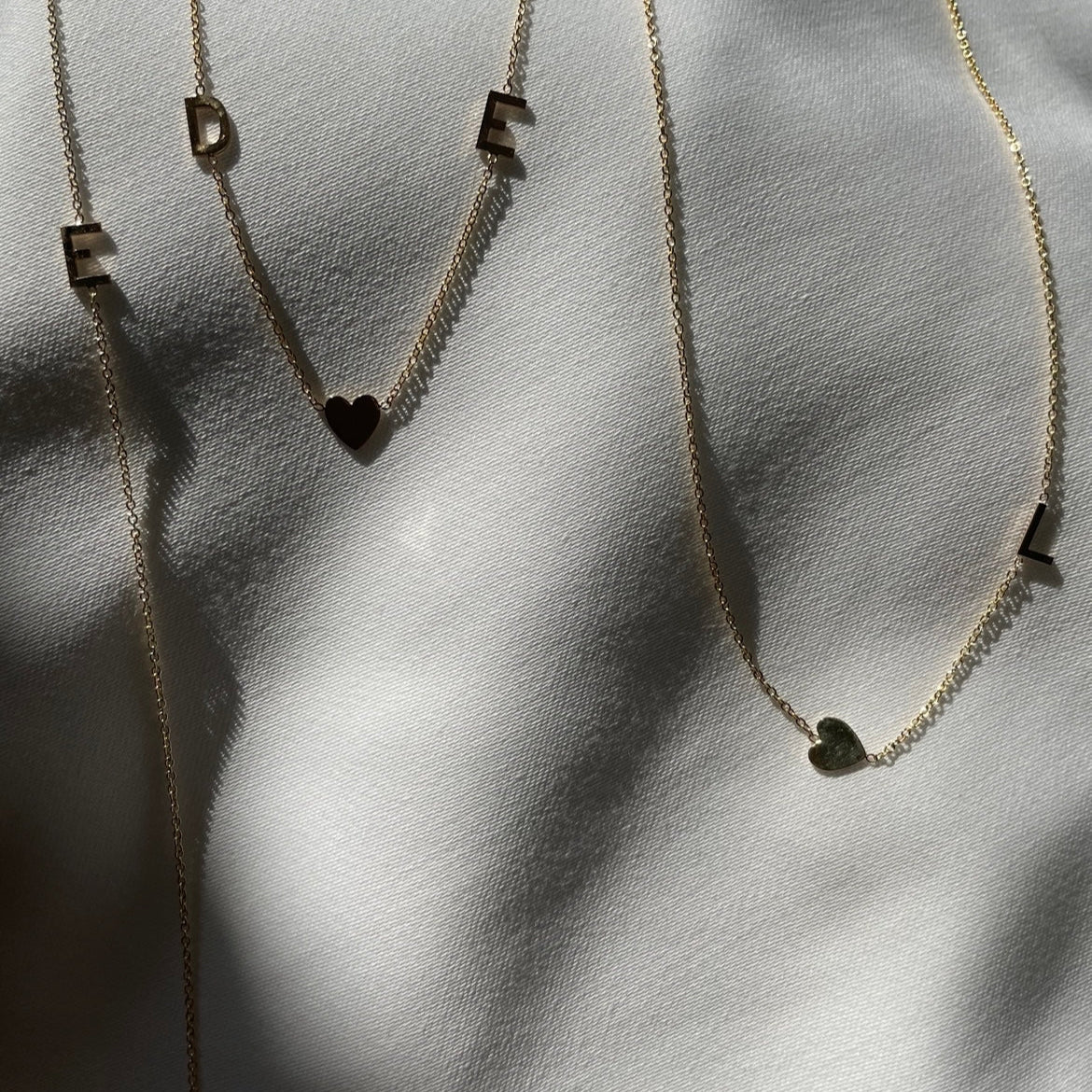 Asymmetric Mini Initial Personalized Necklaces
