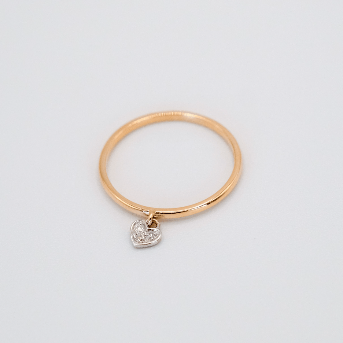 Floating Heart-Shaped Diamond Ring
