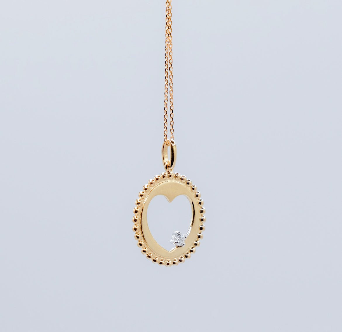 Circle Heart Pendant Necklace
