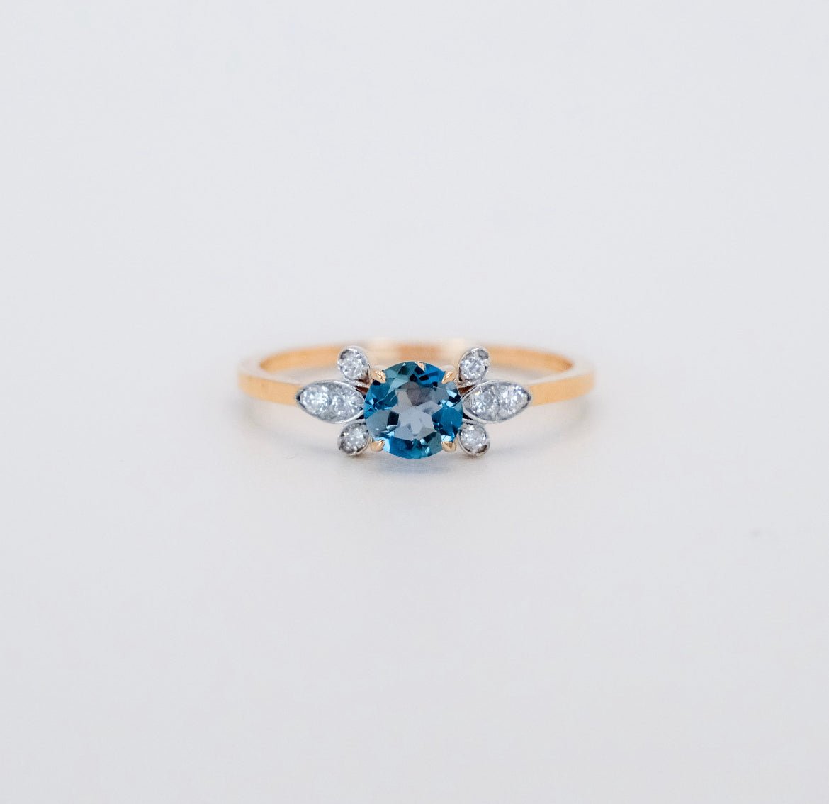 Snow White Blue Topaz Ring