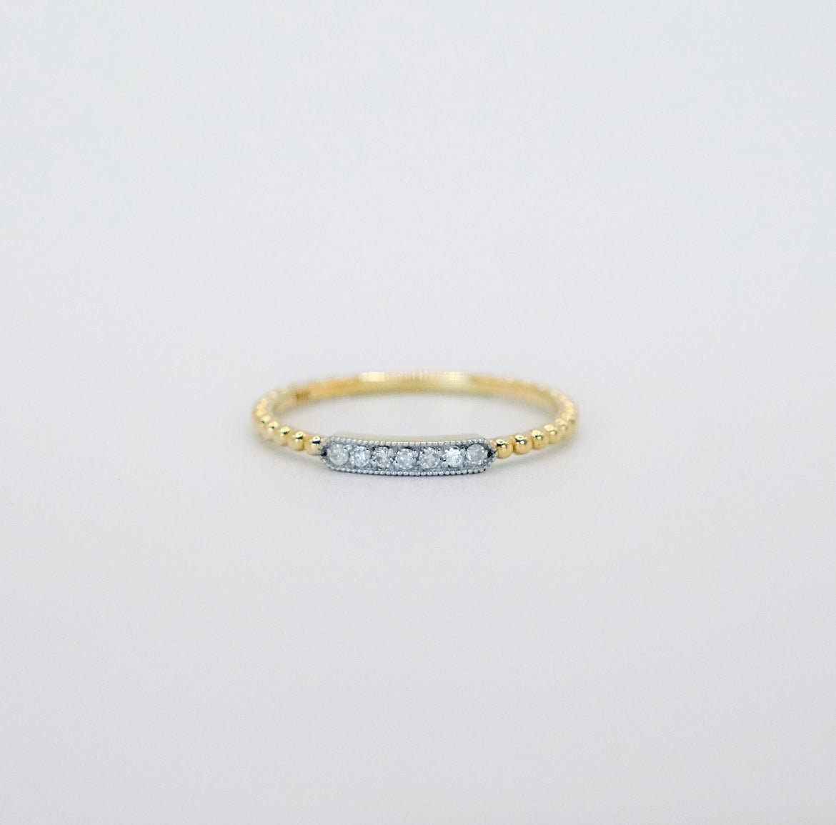 Beaded Diamond Pave Ring