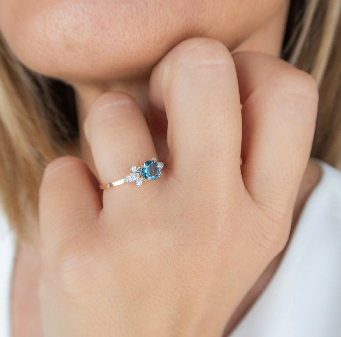 Wearing Snow White Blue Topaz Ring