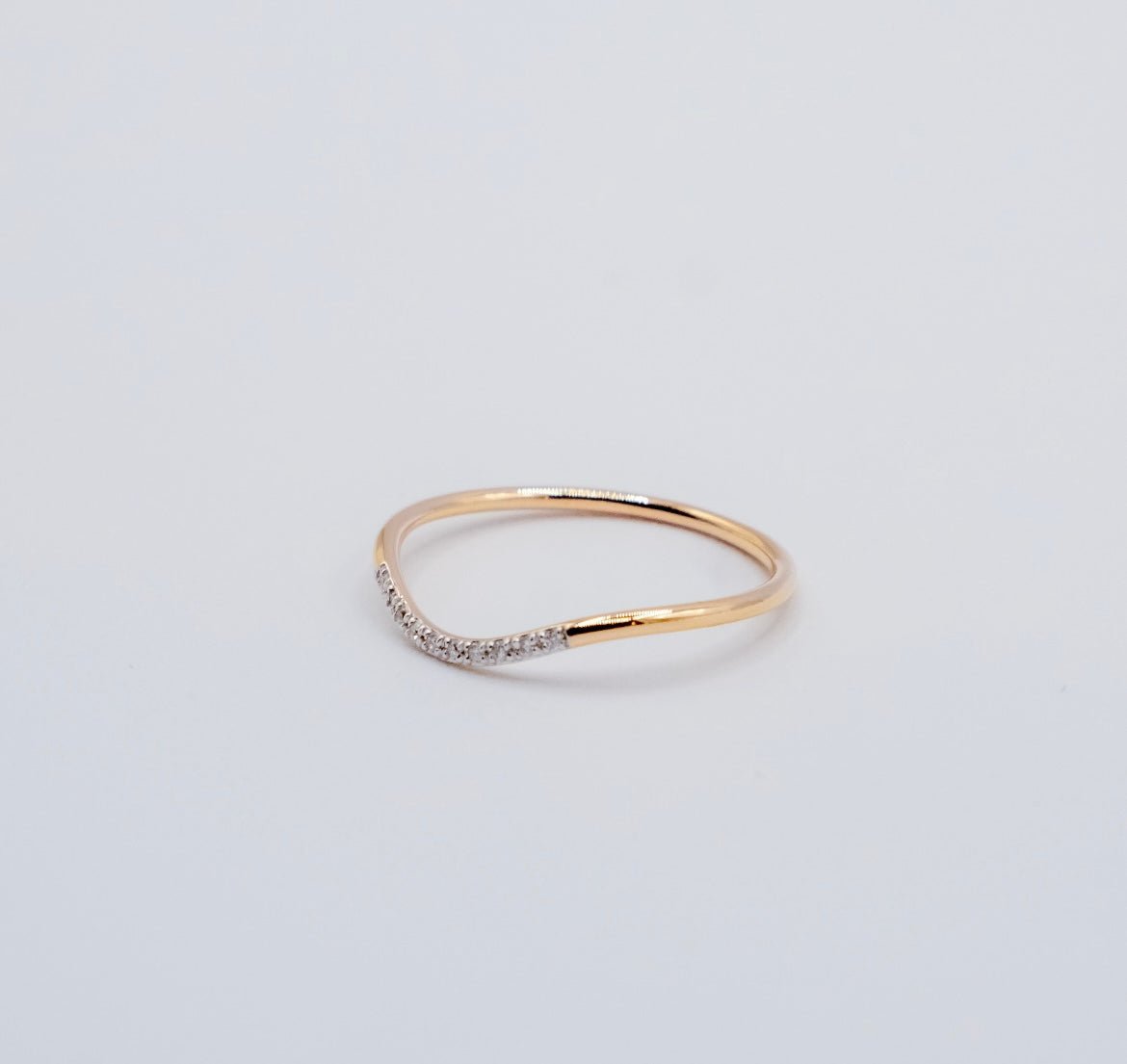 Pave Diamond Wave Ring - Side View