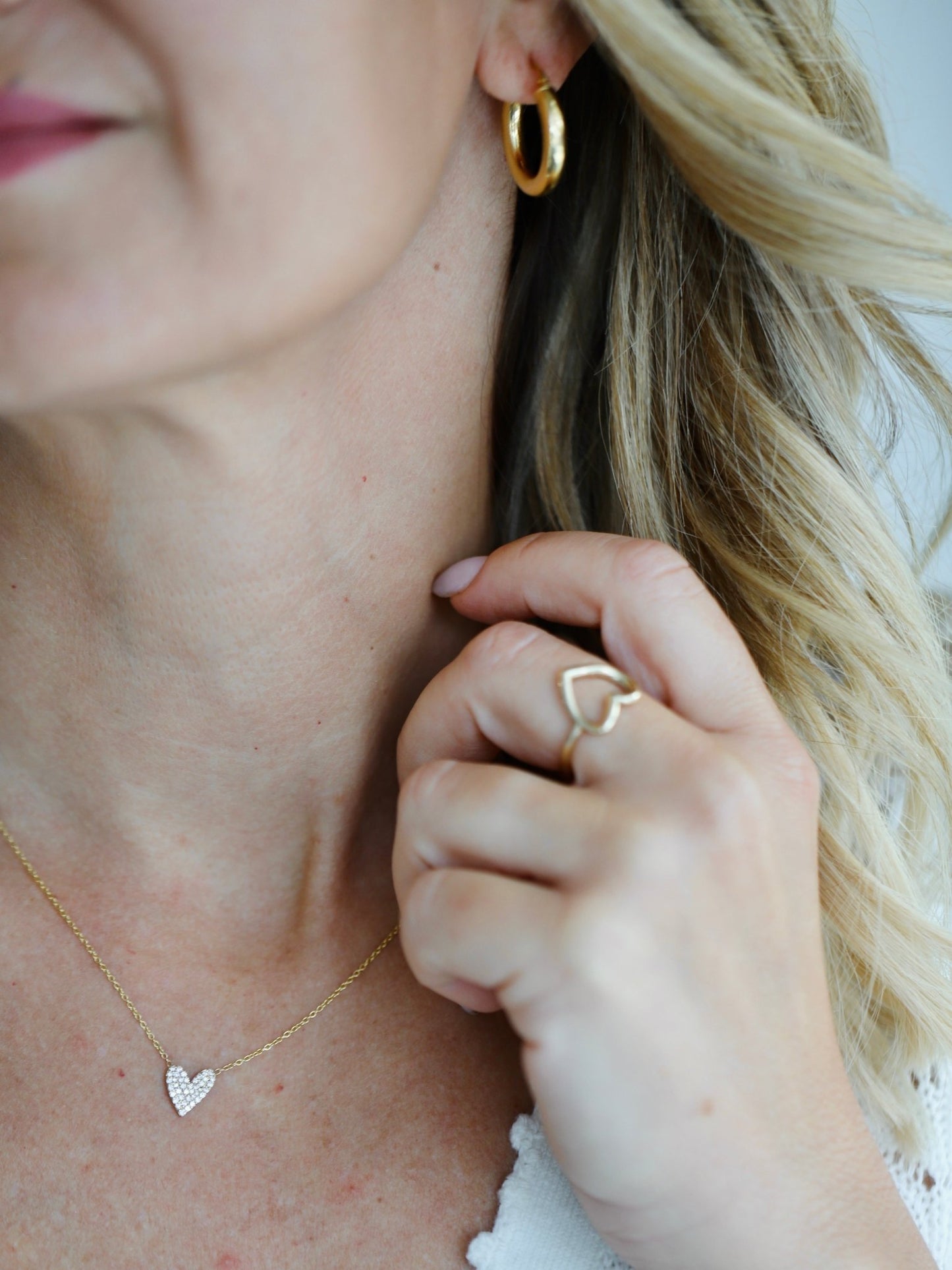 Lav Solid Diamond Heart Necklace - Elegant Heart Pendant - Lu and Lo Jewellery