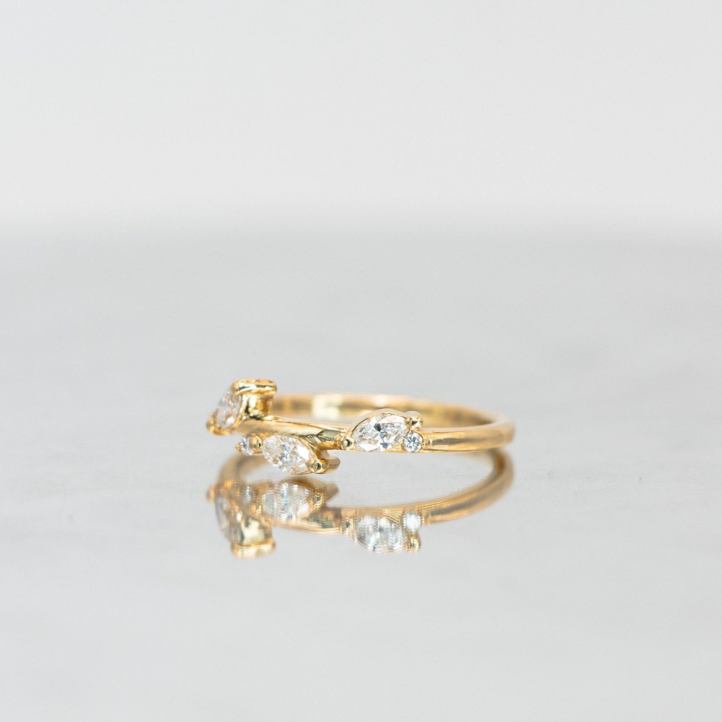 Lyra Three Marquise Diamond Band - Side View