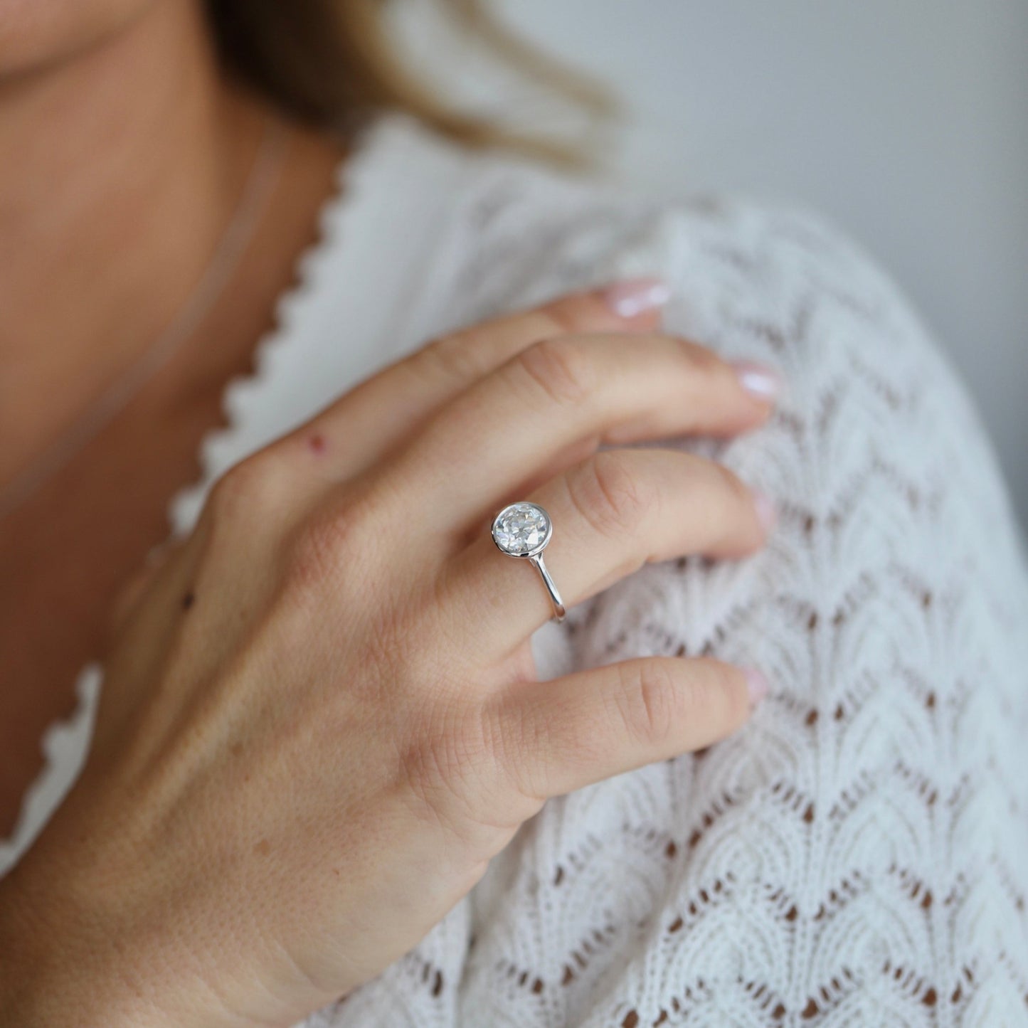 Vesper | Bezel-Set Old European Cut Moissanite Ring - Lu and Lo Jewellery