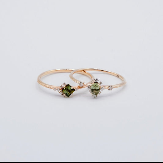 Fiona Peridot Diamond Ring - Lu and Lo Jewellery