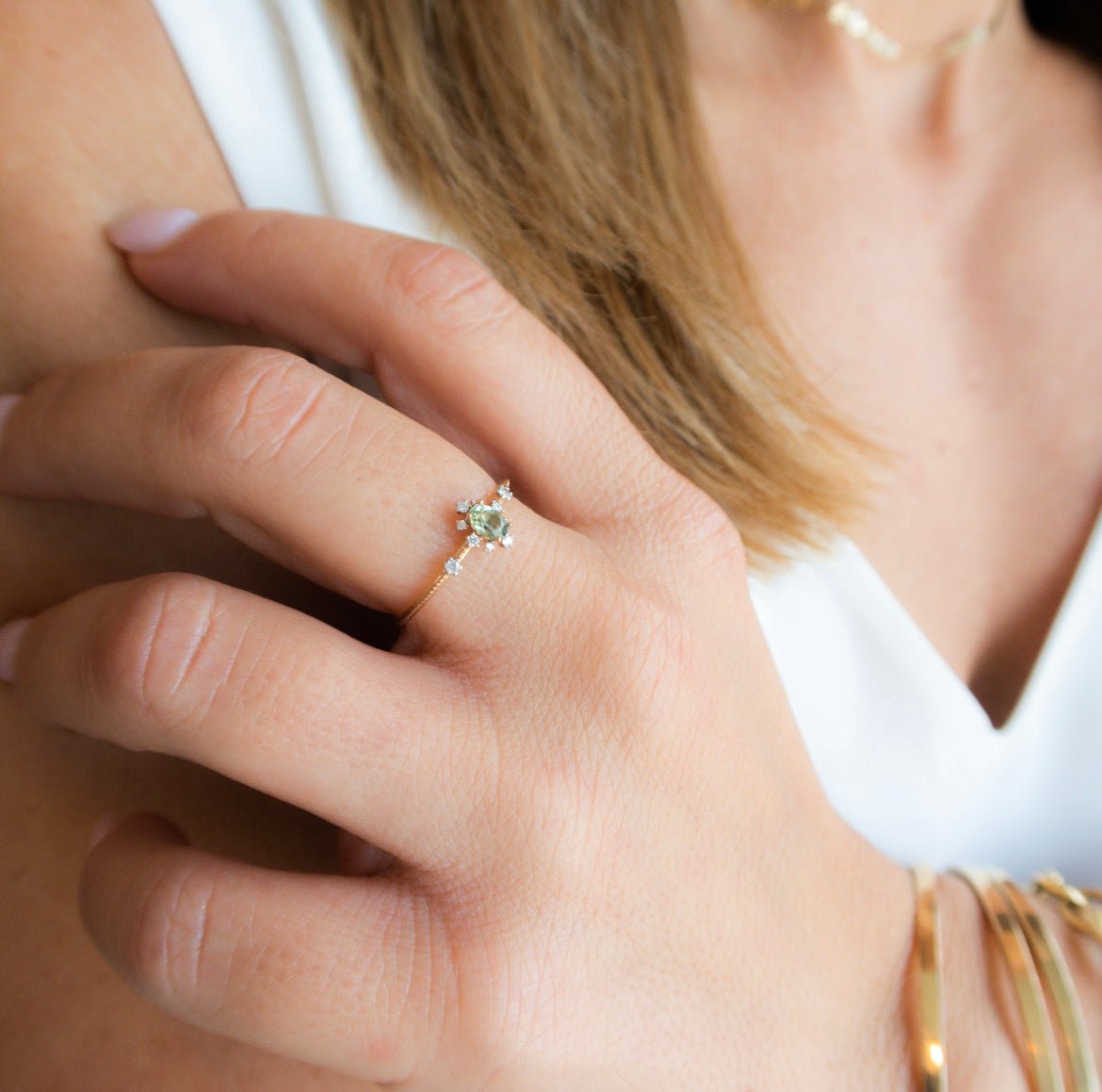 Fiona Peridot Diamond Ring - Lu and Lo Jewellery