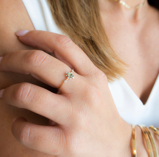 Fiona Peridot Diamond Ring - Lu and Lo Jewellery
