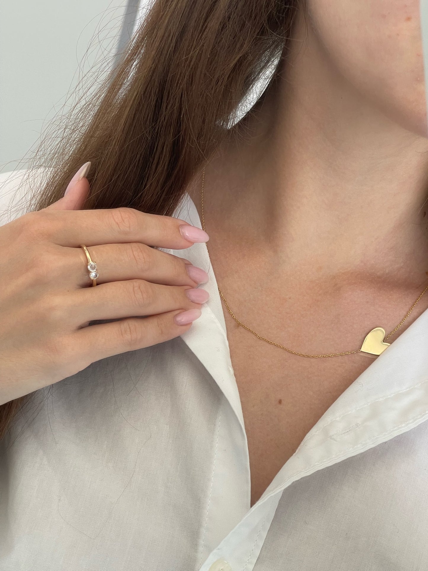 Wearing Petite Grande Heart Necklace