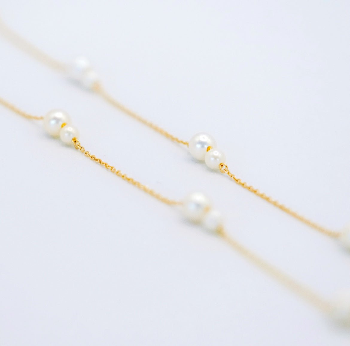 Cable Chain Pearl Necklace - Close View