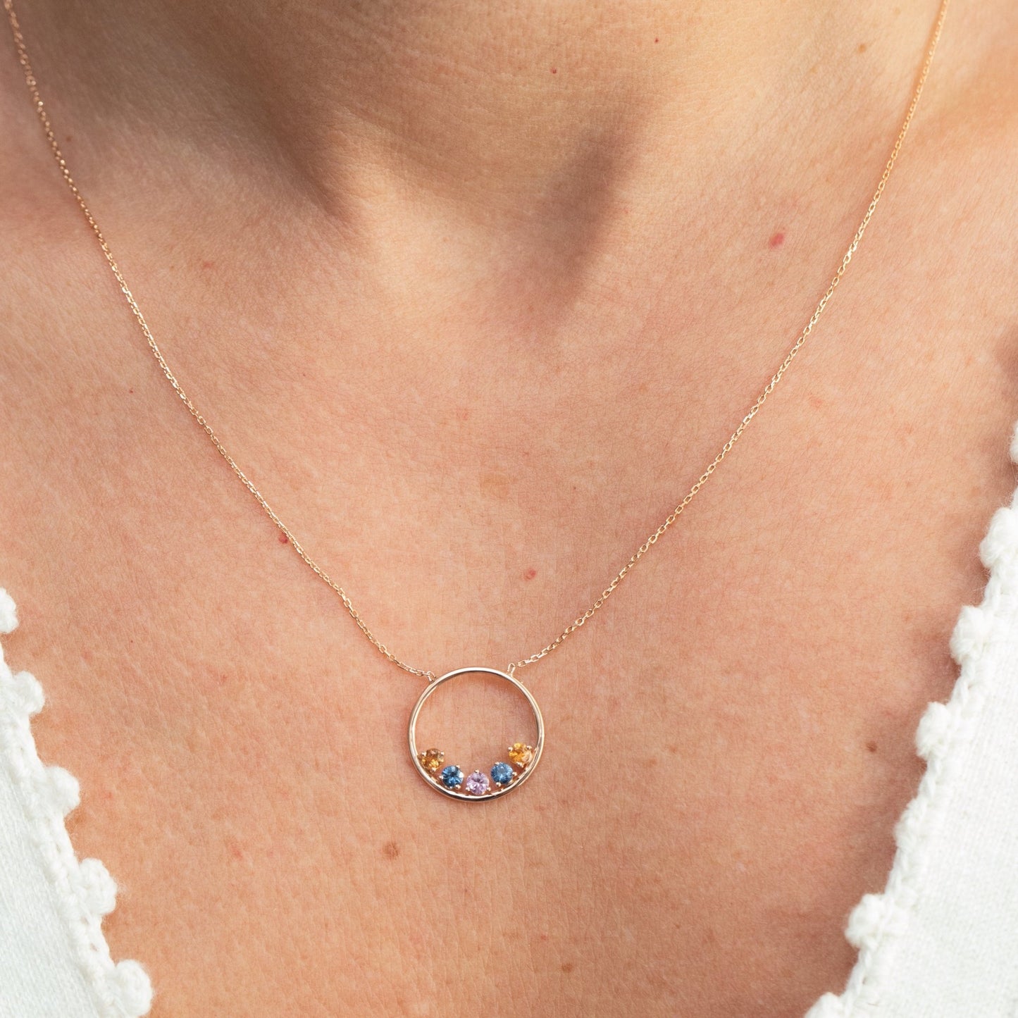 Lumi Rainbow Circle Necklace - Lu and Lo Jewellery