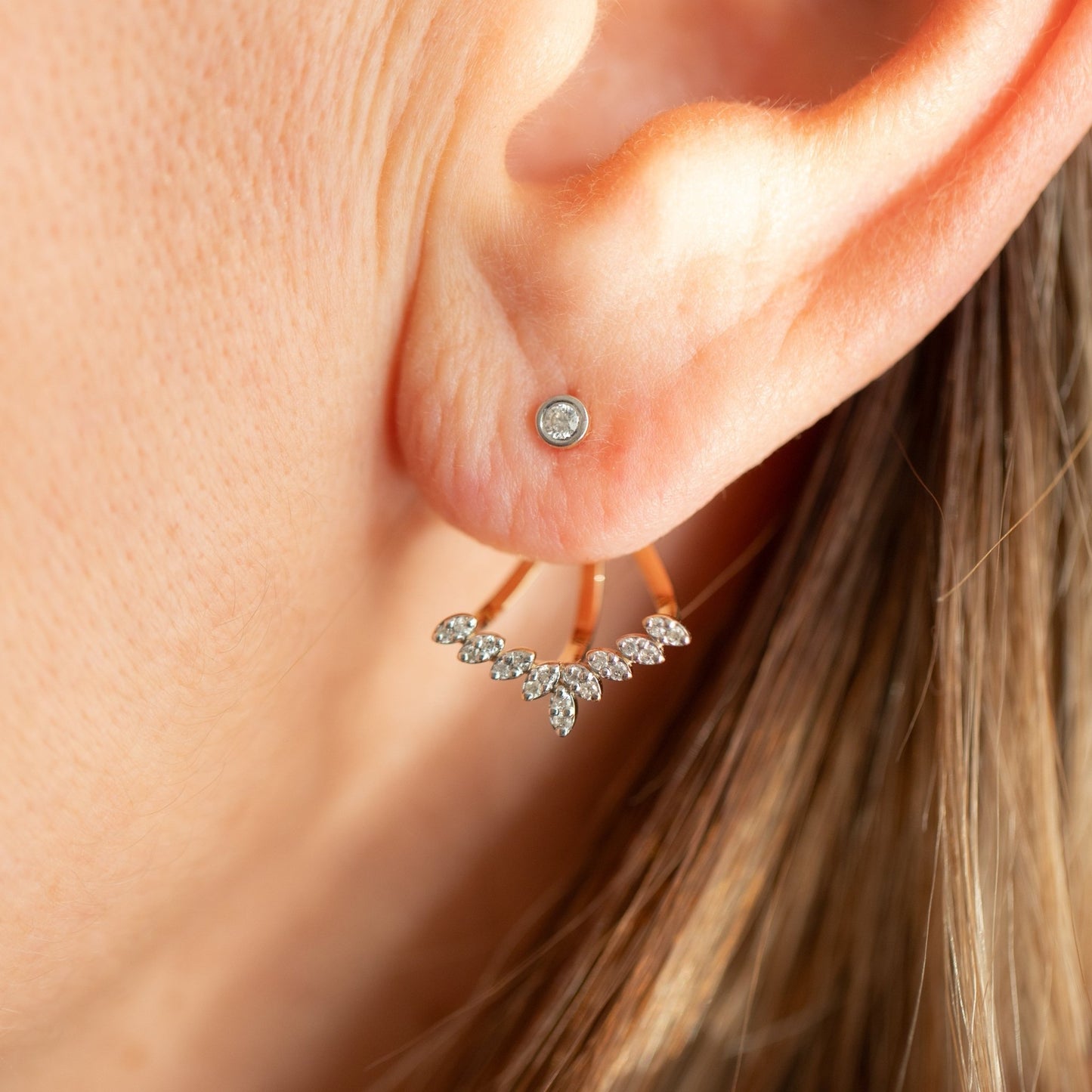 Marquise Diamond Fan Studs - Lu and Lo Jewellery