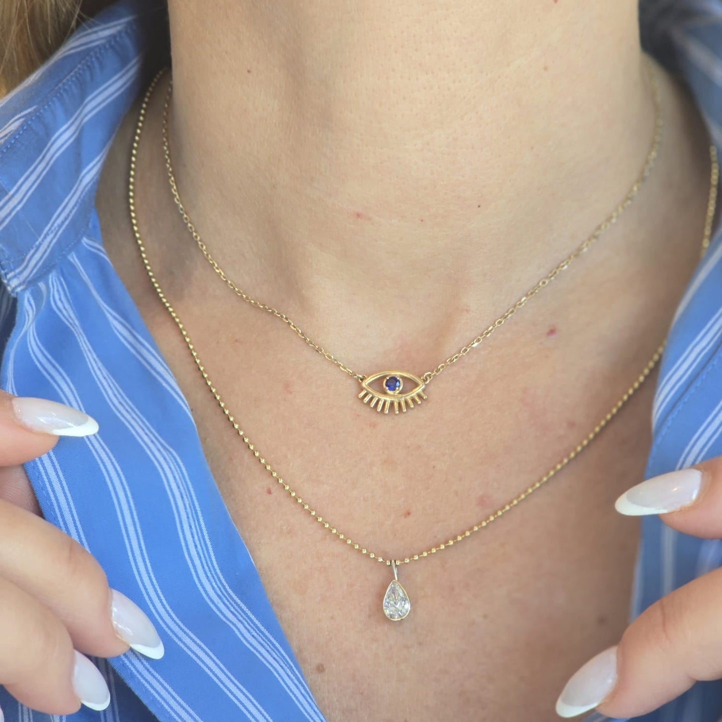 The Lumi Pear Lab Diamond Bead Necklace - Lu and Lo Jewellery