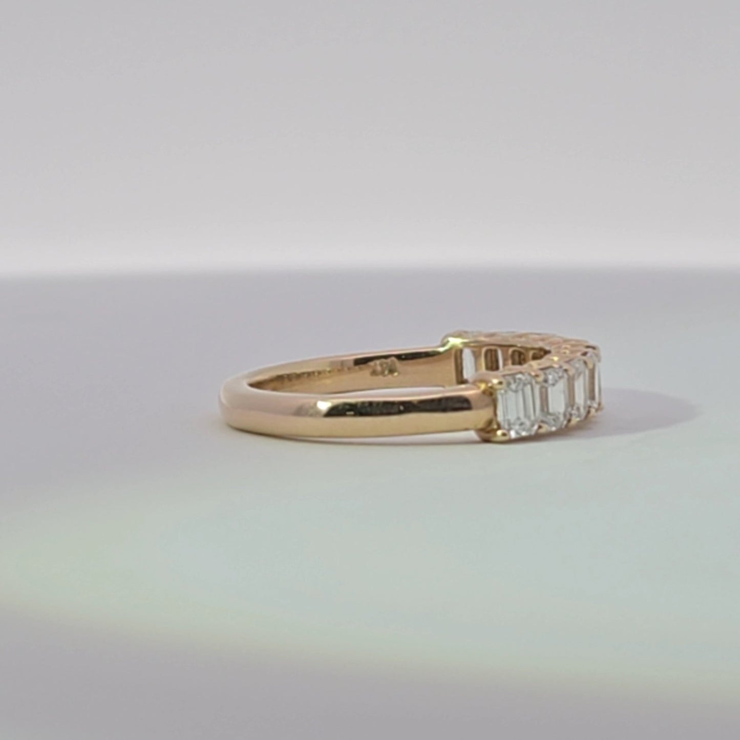 Yellow Gold Eternity Ring with Emerald Cut Diamonds - Lu and Lo Jewellery