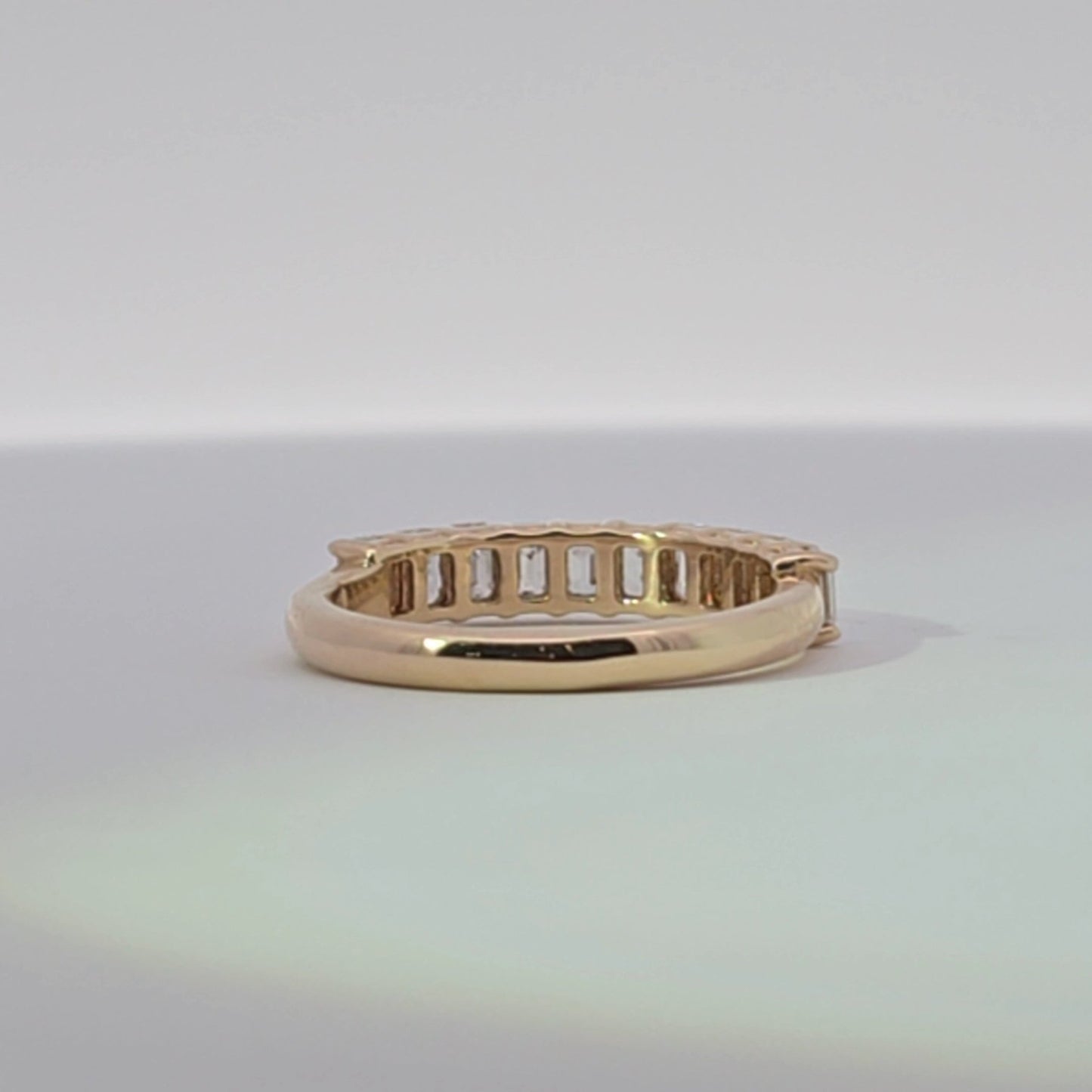 Yellow Gold Eternity Ring with Emerald Cut Diamonds - Lu and Lo Jewellery