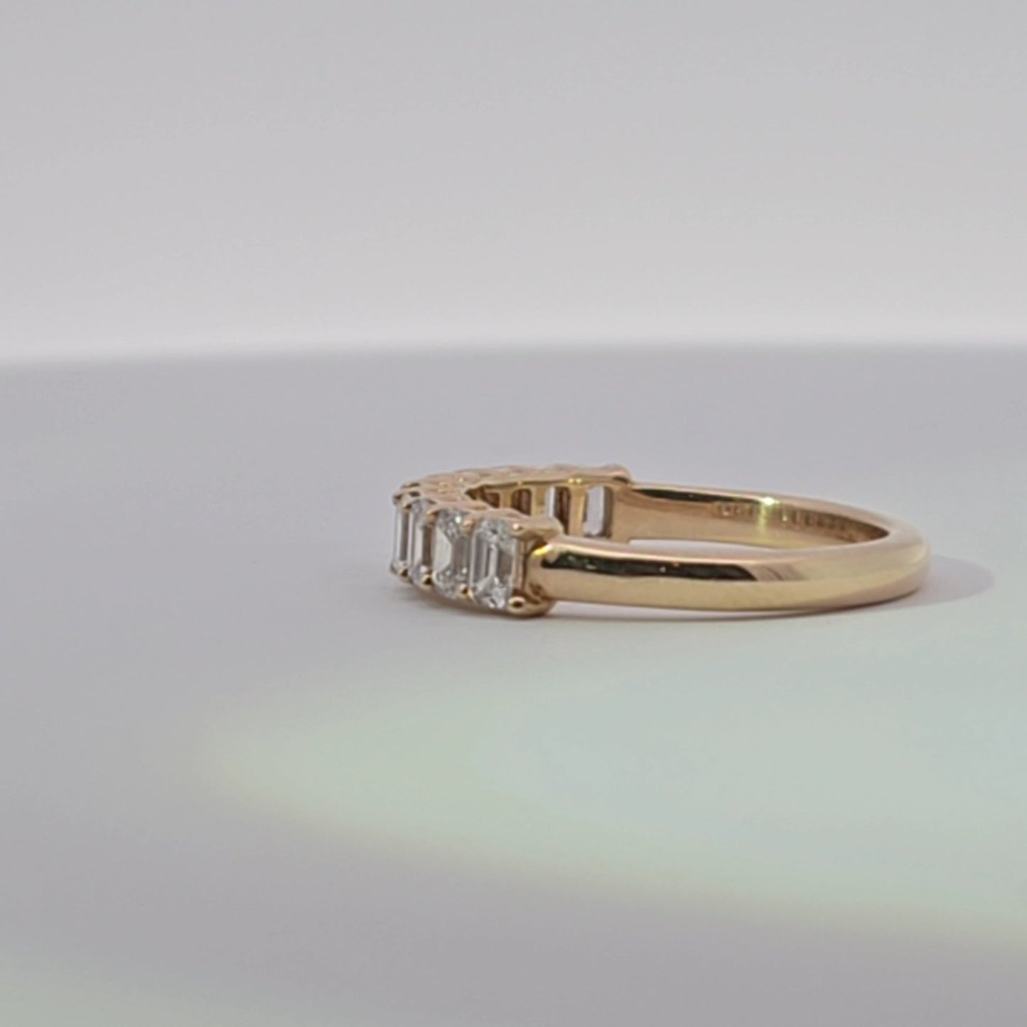 Yellow Gold Eternity Ring with Emerald Cut Diamonds - Lu and Lo Jewellery