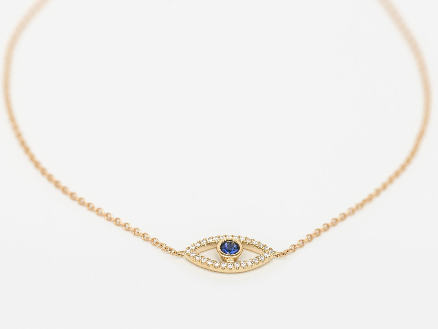 Diamond & Sapphire Evil Eye Bracelet - Close View