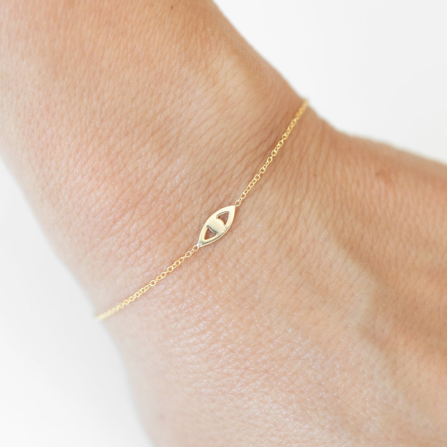 Wearing Mini Evil Eye Bracelet