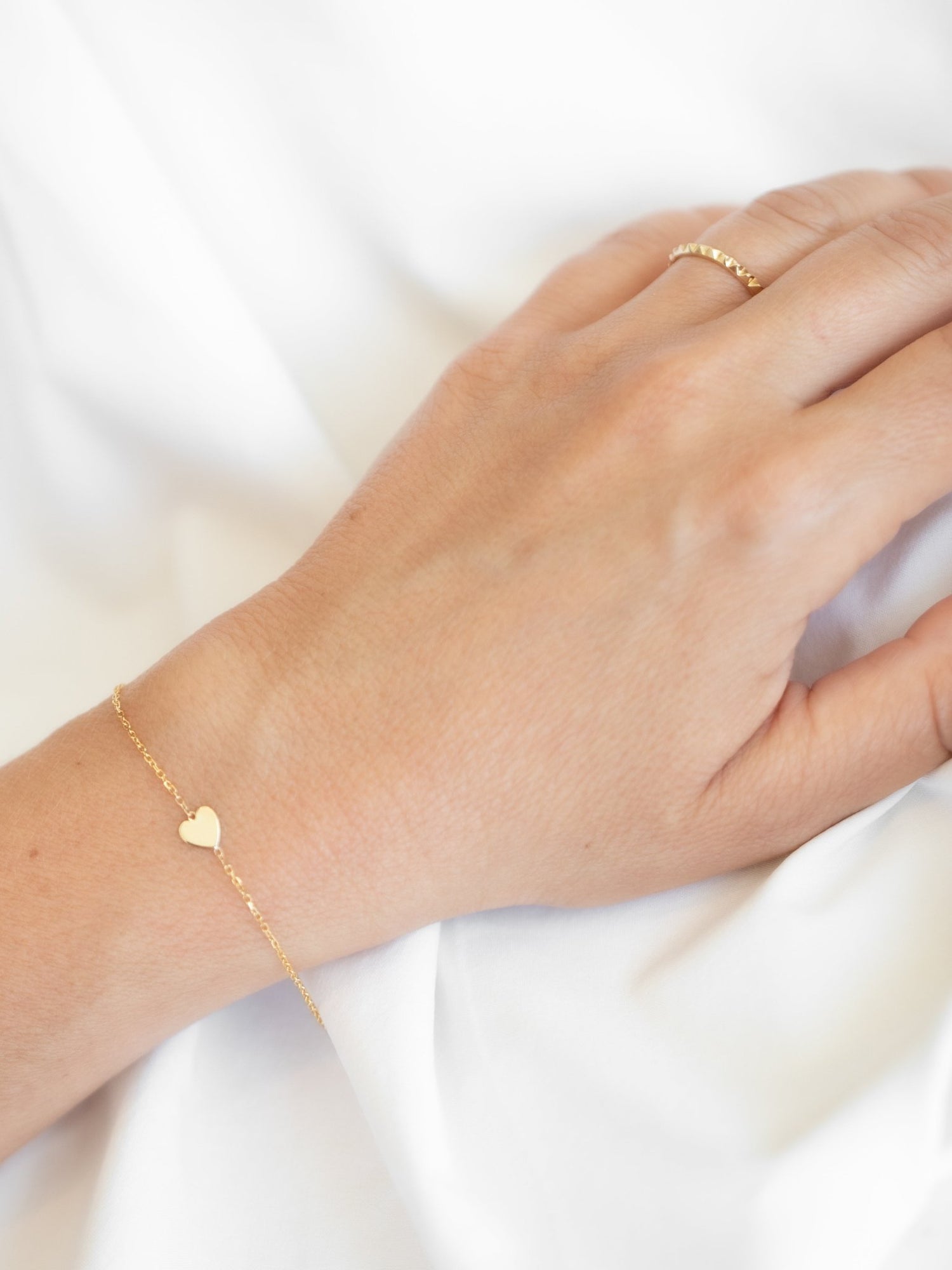 Wearing Mini Heart Bracelet
