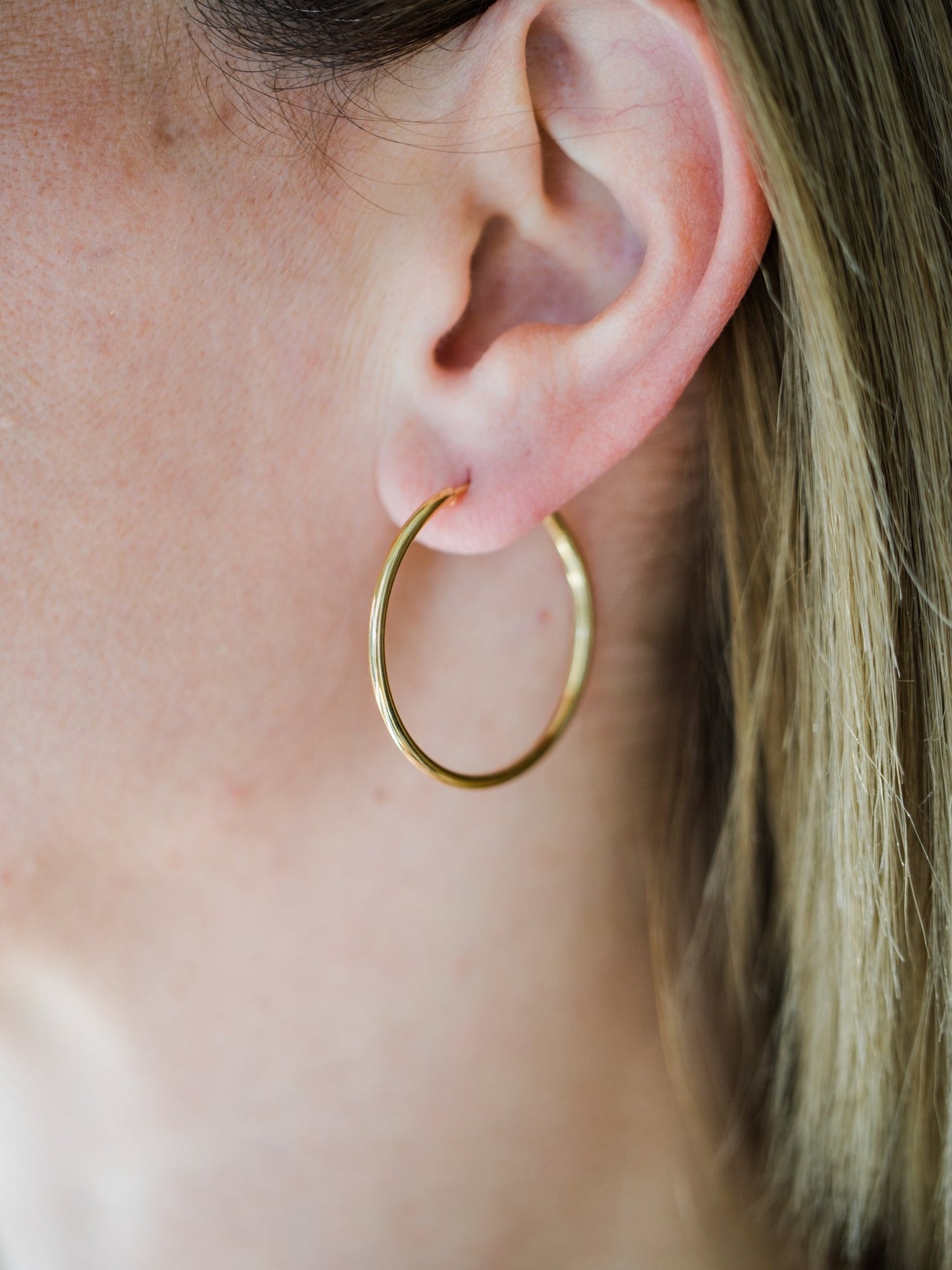 Wearing Everyday Large Hoops