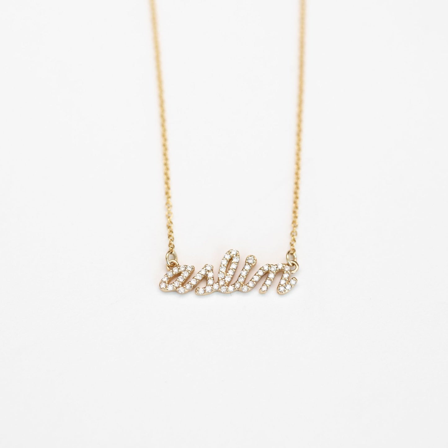 Diamond Cursive Name Personalized Necklace