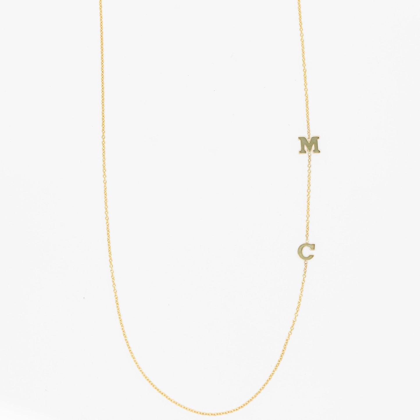 Double Small Initial Personalized Necklace