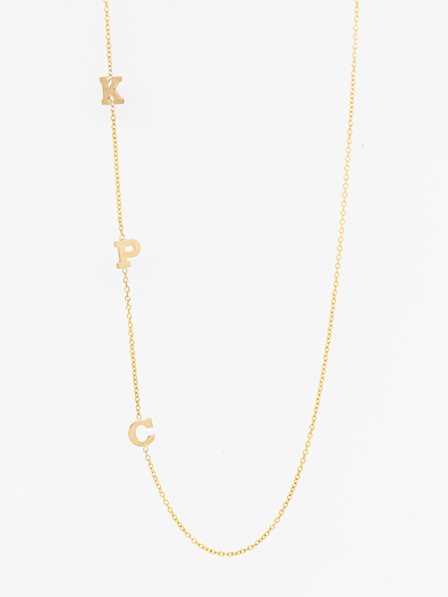 Triple Small Initial Personalized Necklace