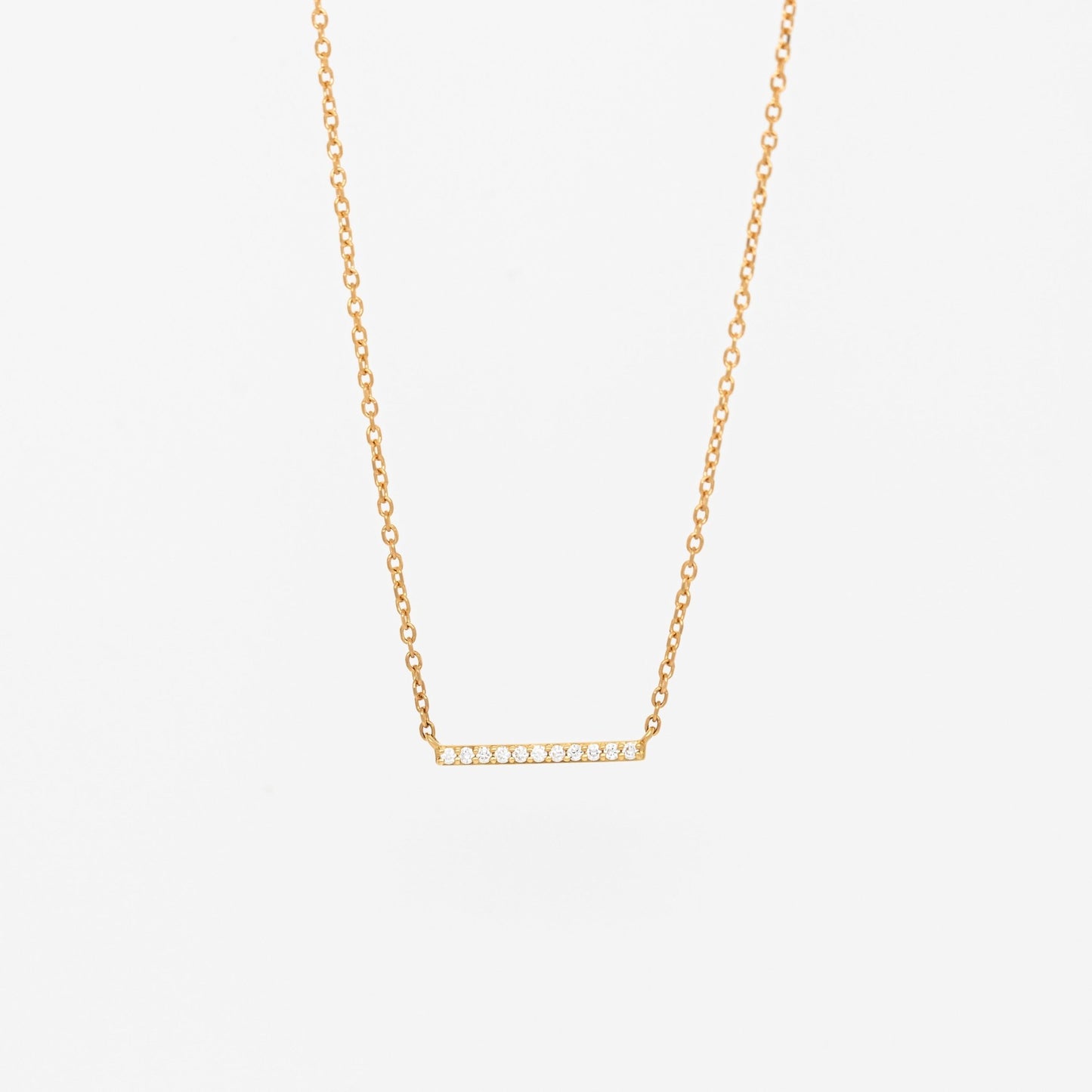 Dainty Diamond Horizontal Bar Necklace