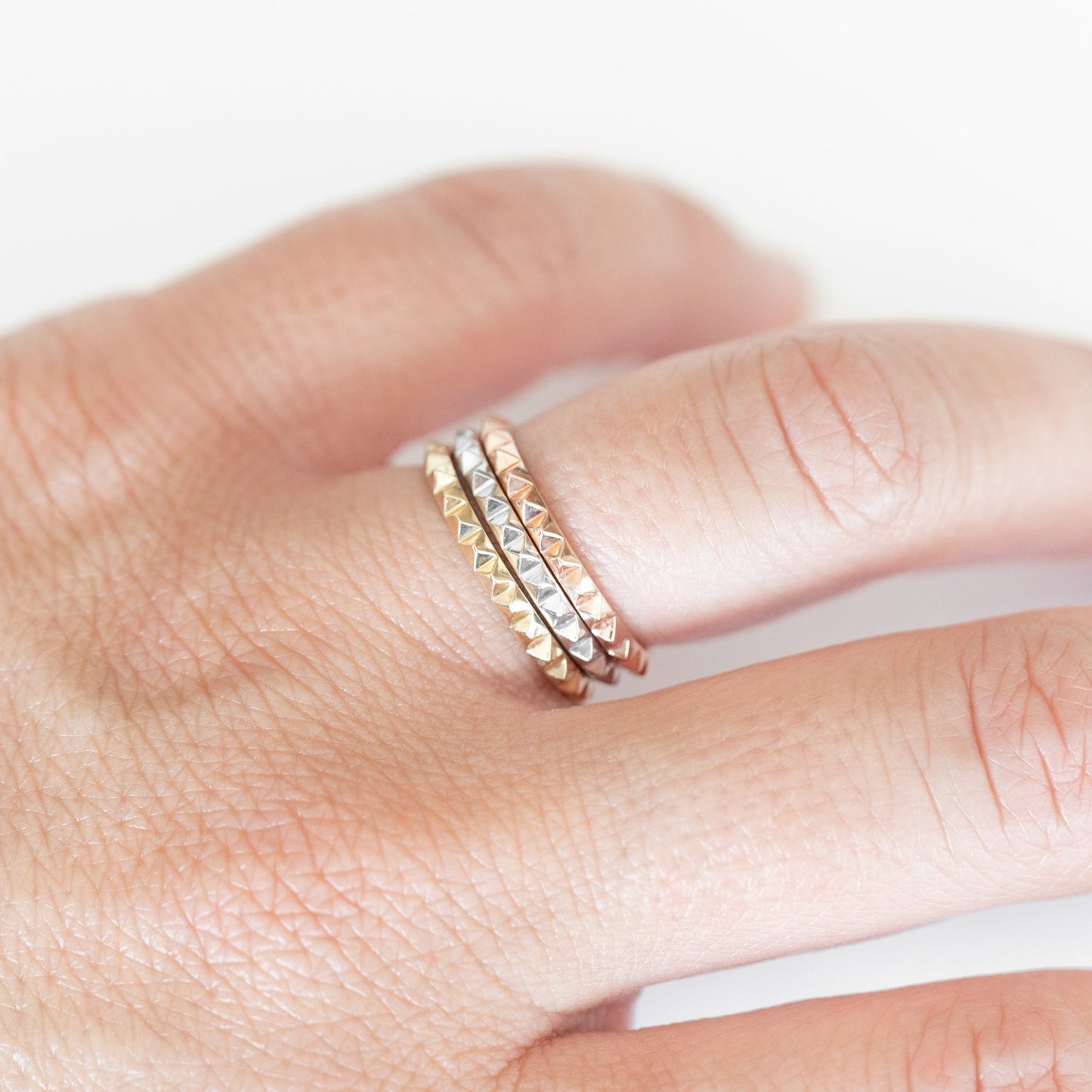 Wearing Spiky Design Rings