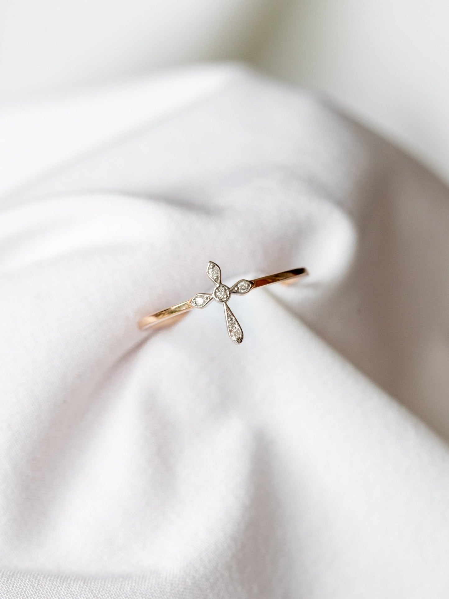 Diamond Cross Ring - Close View