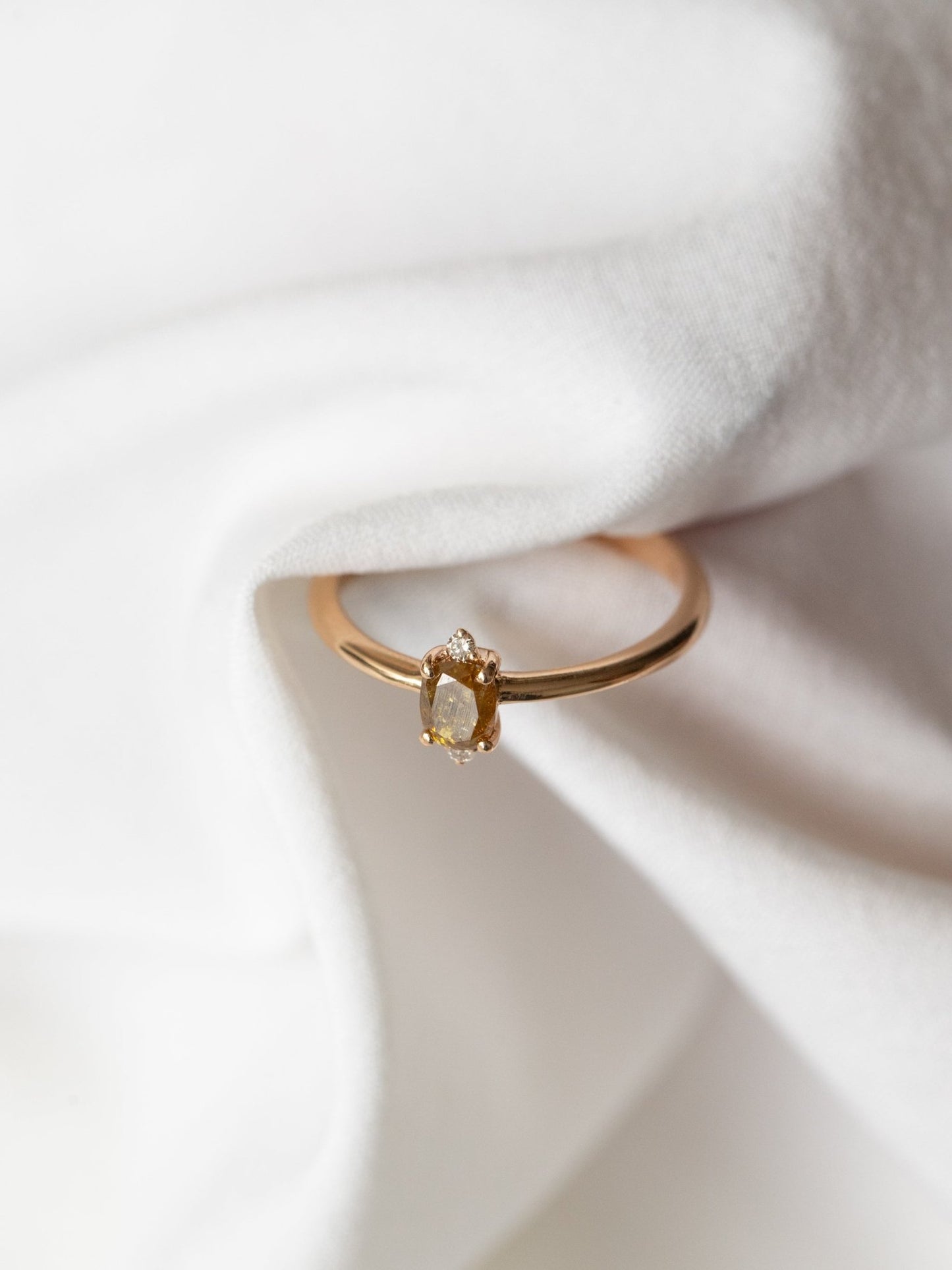 Charlotte Cushion Cut Champagne Diamond Ring - Full View