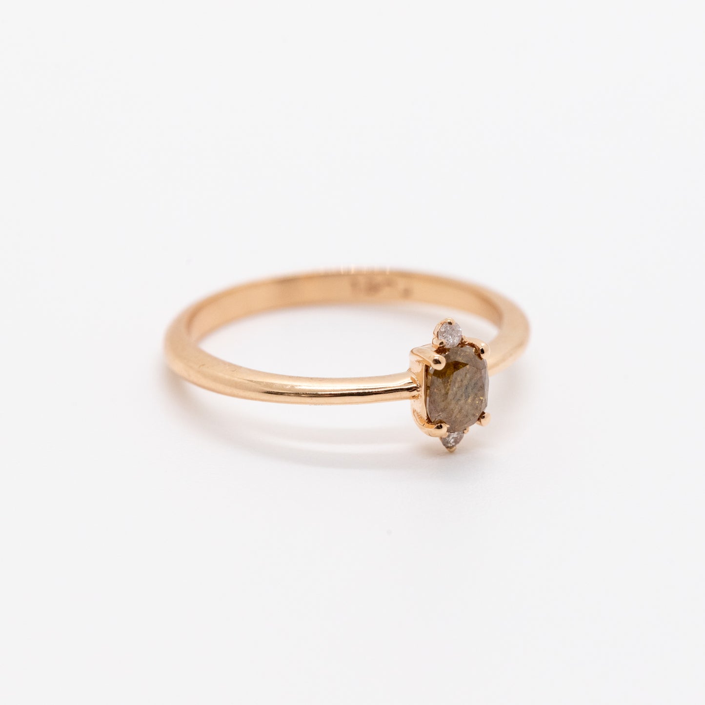 Charlotte Cushion Cut Champagne Diamond Ring - Side View