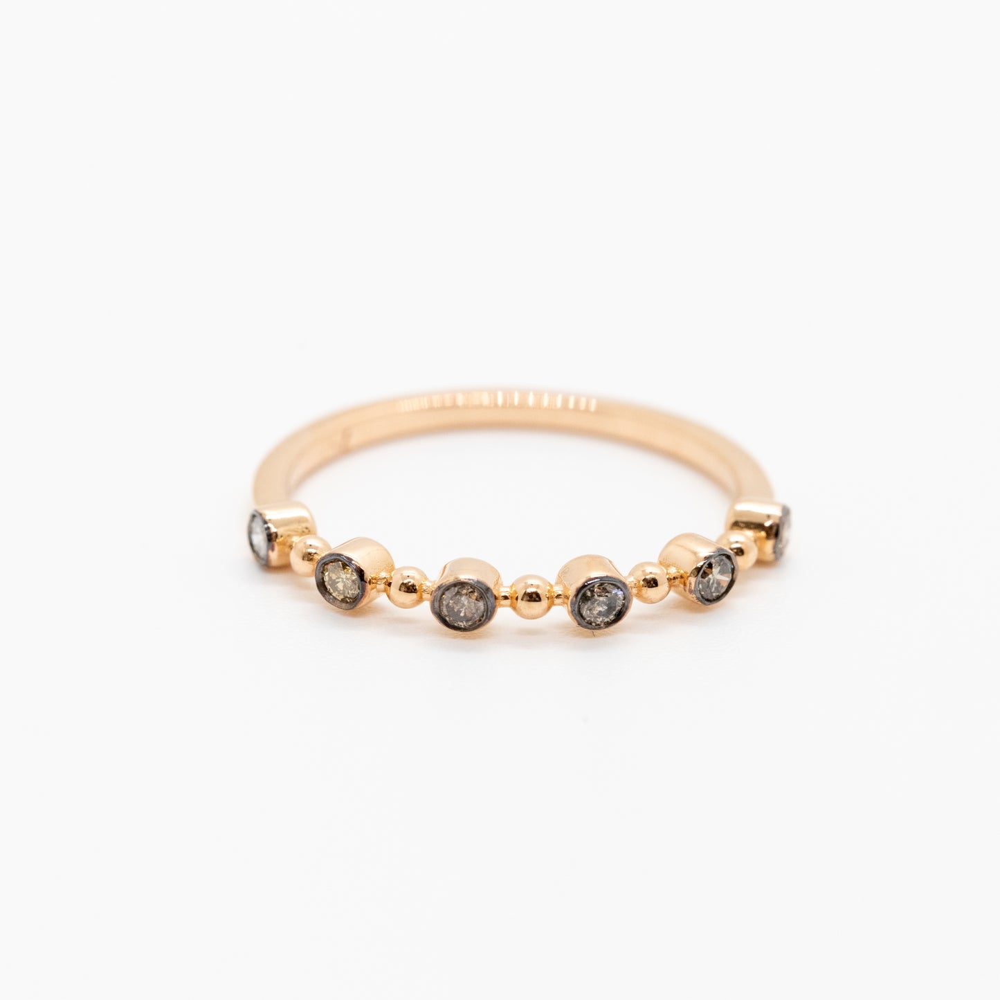 Amelia Champagne Diamond Bead Ring