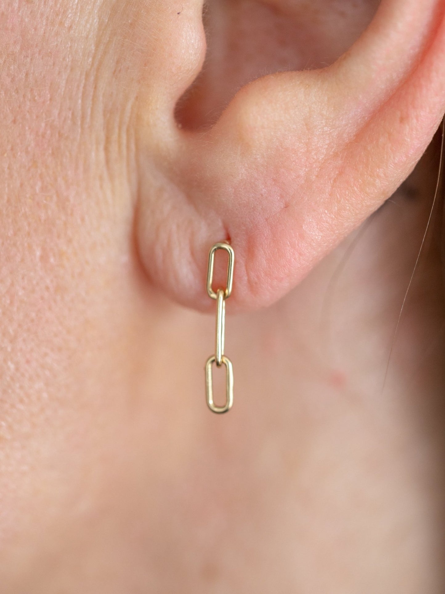 Mini Paperclip Studs - Close View