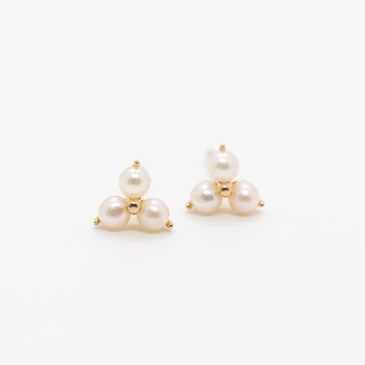 Full View of Mini Trio Pearl Stud