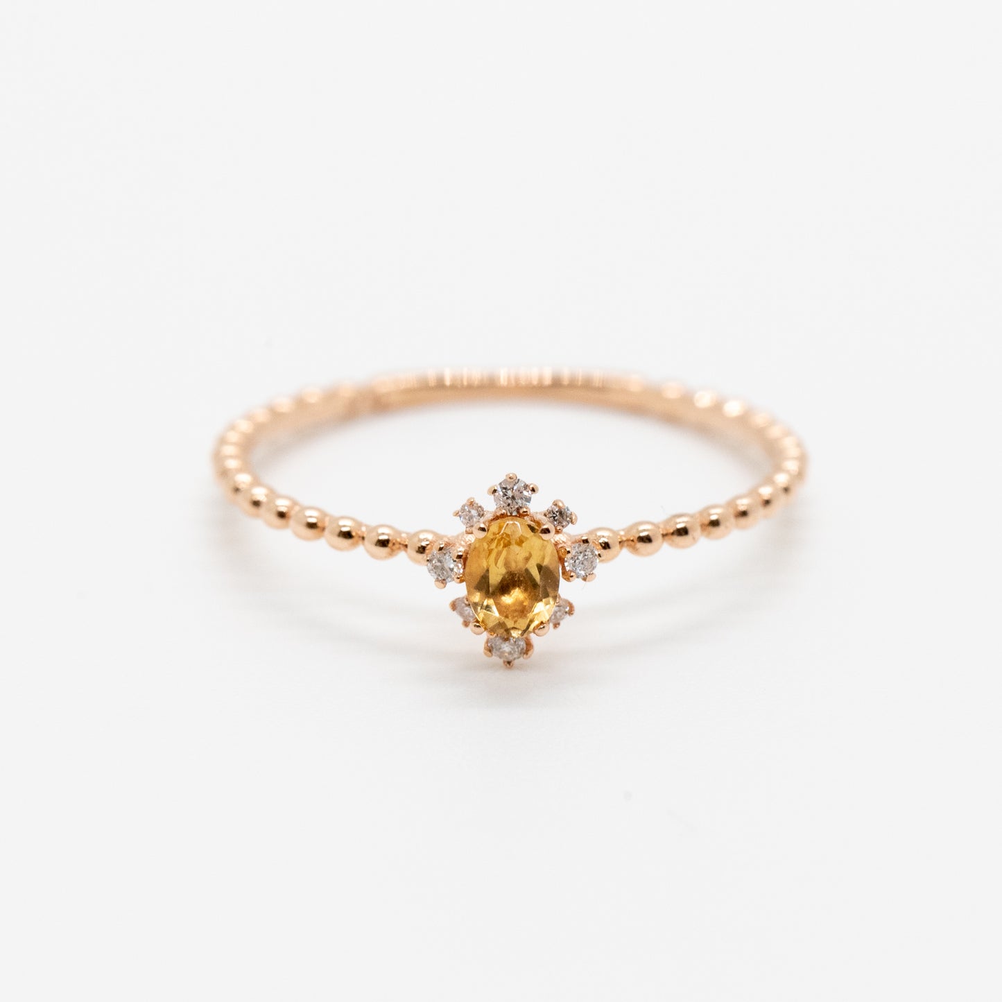 Belle Yellow Topaz Bead Ring