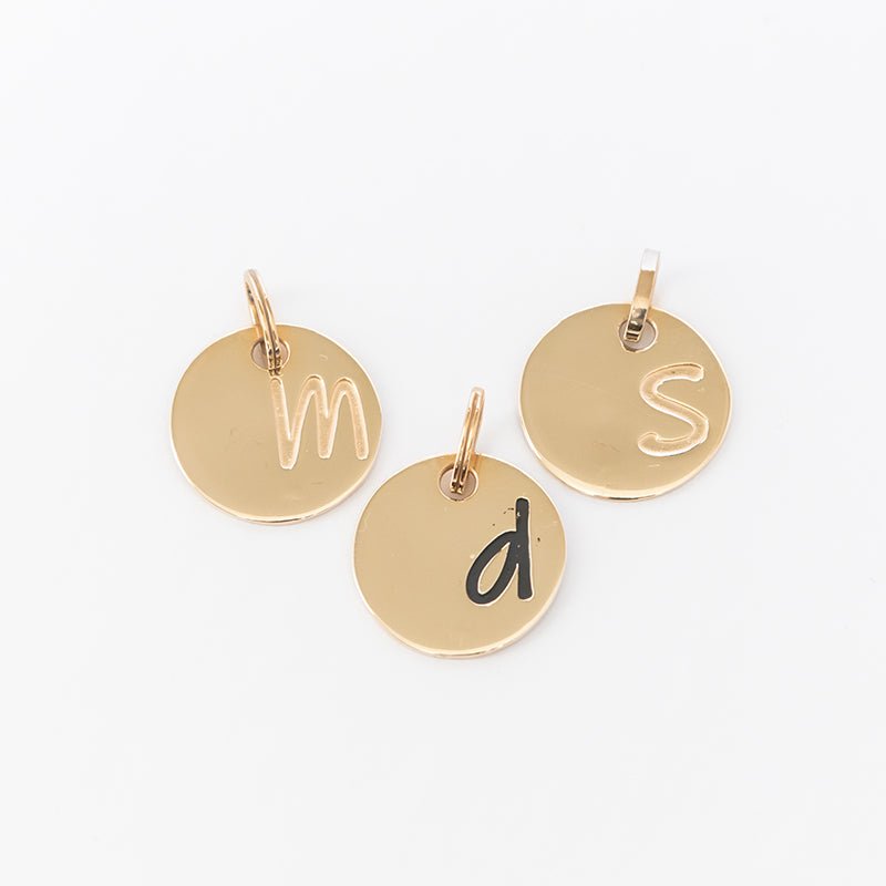Round Disc Lowercase Initial Pendant