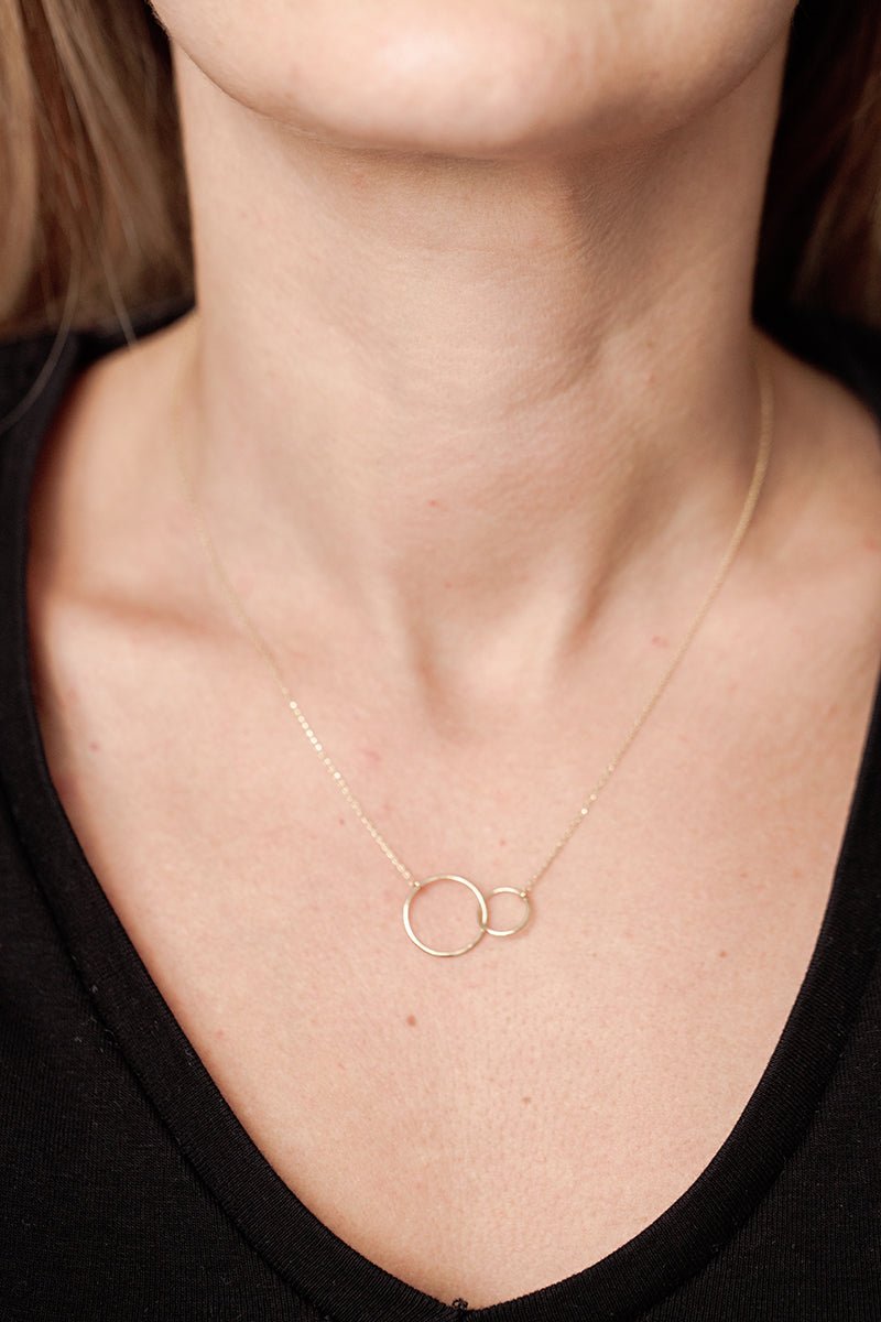 Wearing Halo Circle Necklace
