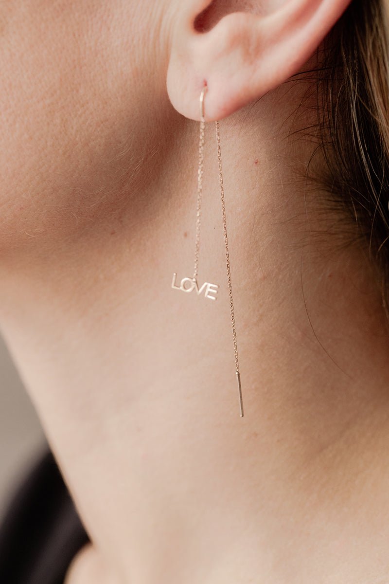 Threader Earring Love