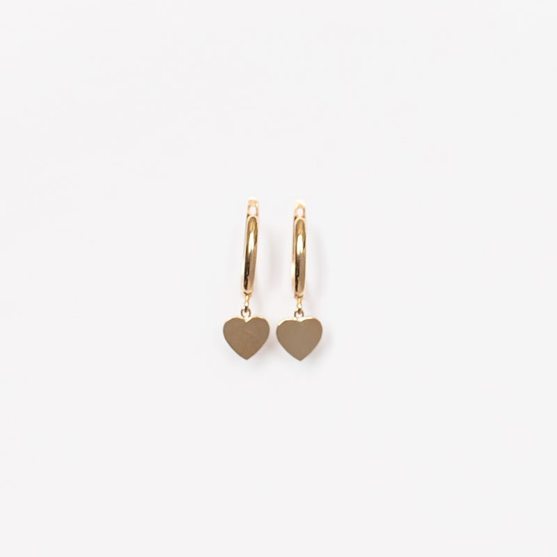 Drop Heart Oval Huggie Earring