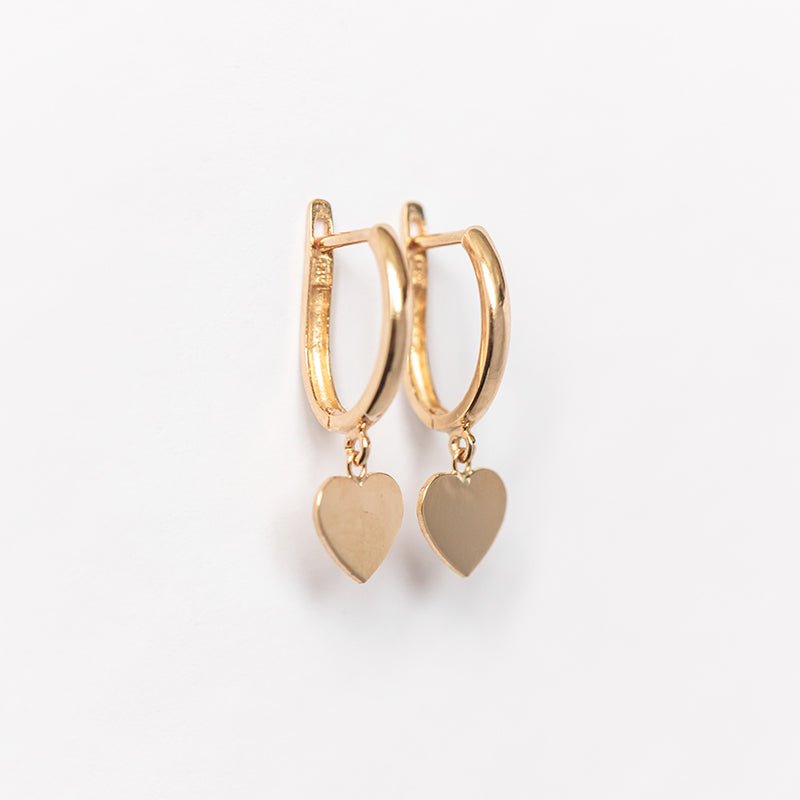 Drop Heart Oval Huggie Earring