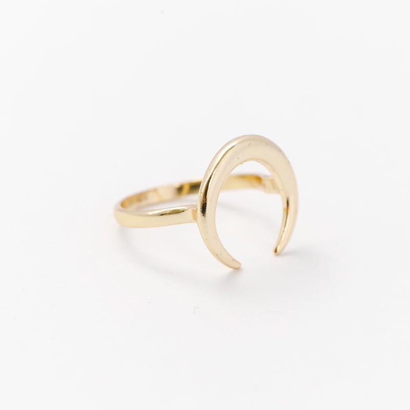Crescent Moon Design Handmade Ring - Side View