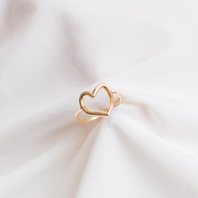 Open Heart-Shaped Ring - Close View