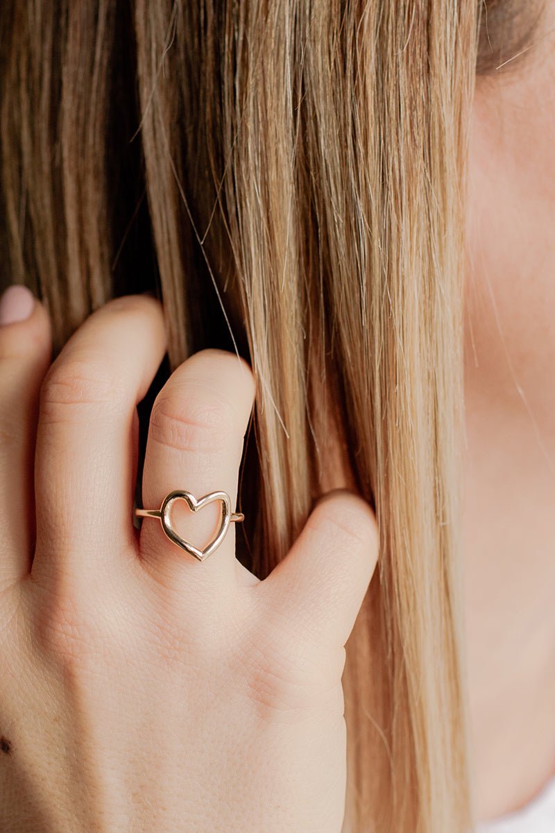 Wearing Open Heart-Shaped Ring